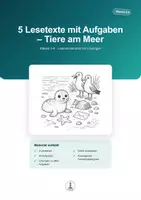 Vorschau - Arbeitsblätter - Tiere am Meer – 5 Lesetexte mit Aufgaben | Klasse 3-4 - Deckblatt