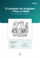 Vorschau - Arbeitsblätter - Pilze im Wald – 5 Lesetexte mit Aufgaben | Klasse 3-4 - Deckblatt