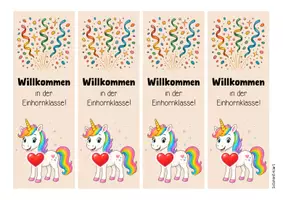 Vorschau - Mal- und Bastelvorlagen - Einhornklasse - Lesezeichen (Klassentier) - Seite 3