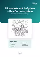 Vorschau - Arbeitsblätter - Das Sonnensystem | 5 Lesetexte mit Aufgaben & Lösungen – Leseverstehen Klasse 3-4 - Deckblatt