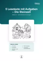 Vorschau - Arbeitsblätter - Steinzeit | Leseverständnis Klasse 3-4 - Deckblatt