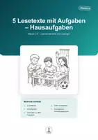Vorschau - Arbeitsblätter - Hausaufgaben – 5 Lesetexte mit Aufgaben | Klasse 3-4 - Deckblatt