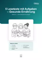 Vorschau - Arbeitsblätter - Gesunde Ernährung – 5 Lesetexte mit Aufgaben | Klasse 3-4 - Deckblatt