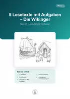 Vorschau - Arbeitsblätter - Die Wikinger – 5 Lesetexte mit Aufgaben | Leseverständnis Klasse 3-4 - Deckblatt