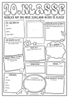 Vorschau - Arbeitsblätter - Ausblick auf die 10. Klasse - Schulstart Steckbrief - Seite 1