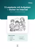 Vorschau - Arbeitsblätter - Sicher im Internet – 5 Lesetexte mit Aufgaben | Klasse 3–4 - Deckblatt