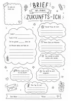 Vorschau - Arbeitsblätter - Brief an Zukunfts-ich mit Umschlag - Deckblatt