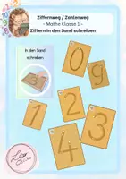 Vorschau - Stationenlernen - Ziffern in den Sand schreiben - Deckblatt