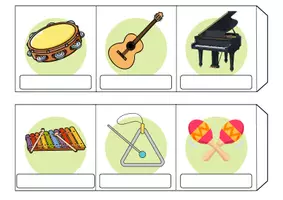 Vorschau - Mal- und Bastelvorlagen - Leporello - Musikinstrumente / musical instruments - Englisch - Seite 3