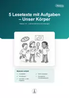 Vorschau - Arbeitsblätter - Unser Körper – 5 Lesetexte mit Aufgaben | Leseverständnis Klasse 3–4 - Deckblatt