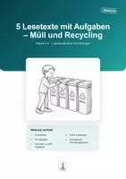 Vorschau - Arbeitsblätter - Müll und Recycling | 5 Lesetexte mit Aufgaben & Lösungen – Leseverstehen Klasse 3-4 - Deckblatt