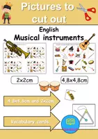 Vorschau - Arbeitsblätter - Boardgame: Musikinstrumente / musical instruments • Brettspiel Englisch - Deckblatt