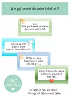 Vorschau - Spiele - Wie gut kennst du deine Lehrerin? / deinen Lehrer? (Quiz) - Deckblatt