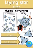 Vorschau - Mal- und Bastelvorlagen - Legestern • Musikinstrumente / musical instruments • Englisch - Deckblatt