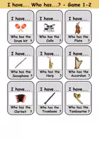 Vorschau - Mal- und Bastelvorlagen - I have... Who has...? (Musikinstrumente / musical instruments ) Ich habe... wer hat...? - Englisch - Seite 2
