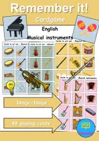 Vorschau - Mal- und Bastelvorlagen - Remember it! / Matching Pairs: Musikinstrumente / musical instruments (Image-Image) - Englisch - Deckblatt