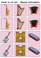 Vorschau - Mal- und Bastelvorlagen - Remember it! / Matching Pairs: Musikinstrumente / musical instruments (Image-Image) - Englisch - Seite 3