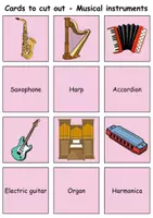 Vorschau - Mal- und Bastelvorlagen - Remember it! / Matching Pairs: Musikinstrumente / musical instruments (Image-Word) - Englisch - Seite 3