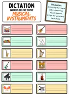 Vorschau - Arbeitsblätter - Laufdiktat / Running dictation: Musikinstrumente / musical instruments - Englisch - Seite 3
