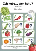 Vorschau - Spiele - Ich habe, wer hat...? Gemüse - Wortschatzspiel (Bild-Bild) DaZ, Gesunde Ernährung - Deckblatt