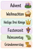 Vorschau - Anderer Materialtyp - Religion Schulanfang | 42 Ordneretiketten | Classroom Management - Seite 1