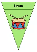 Vorschau - Mal- und Bastelvorlagen - Musikinstrumente / musical instruments : Pennants Banner - Für Girlande oder Kette (Deko) - Englisch - Seite 2