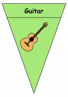 Vorschau - Mal- und Bastelvorlagen - Musikinstrumente / musical instruments : Pennants Banner - Für Girlande oder Kette (Deko) - Englisch - Seite 3