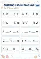 Vorschau - Arbeitsblätter - Zahlenraum 20 | Mathematik Klasse 1 | 5 Arbeitsblätter als PDF - Seite 1