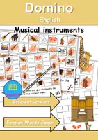 Vorschau - Arbeitsblätter - Domino Musikinstrumente / musical instruments - Bastelvorlage - Englisch - Deckblatt