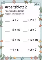 Vorschau - Arbeitsblätter - Fehlende Startzahl bei Plusaufgaben bis 10 | Mathematik Klasse 1 | 5 Arbeitsblätter als PDF - Seite 2