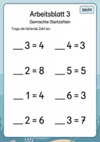 Vorschau - Arbeitsblätter - Fehlende Startzahl bei Minusaufgaben bis 10 | Mathematik Klasse 1 | 5 Arbeitsblätter als PDF - Seite 3