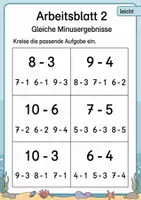 Vorschau - Arbeitsblätter - Gleiche Ergebnisse finden bis 10 | Mathematik Klasse 1 | 5 Arbeitsblätter als PDF - Seite 2