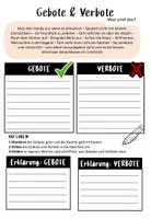 Vorschau - Arbeitsblätter - Gebote und Verbote / Definition - Deckblatt