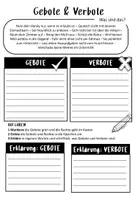 Vorschau - Arbeitsblätter - Gebote und Verbote / Definition - Seite 1
