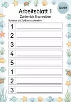 Vorschau - Arbeitsblätter - Zahlen schreiben bis 15 | Mathematik Klasse 1 | 5 Arbeitsblätter als PDF - Seite 1