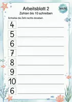 Vorschau - Arbeitsblätter - Zahlen schreiben bis 15 | Mathematik Klasse 1 | 5 Arbeitsblätter als PDF - Seite 2