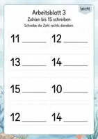 Vorschau - Arbeitsblätter - Zahlen schreiben bis 15 | Mathematik Klasse 1 | 5 Arbeitsblätter als PDF - Seite 3