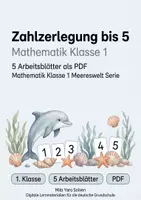 Vorschau - Arbeitsblätter - Zahlzerlegung bis 5 | Mathematik Klasse 1 | 5 Arbeitsblätter als PDF - Deckblatt