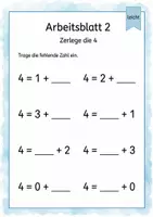 Vorschau - Arbeitsblätter - Zahlzerlegung bis 5 | Mathematik Klasse 1 | 5 Arbeitsblätter als PDF - Seite 2