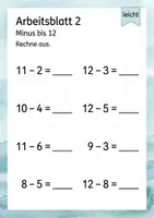 Vorschau - Arbeitsblätter - Minusaufgaben bis 15 | Mathematik Klasse 1 | 5 Arbeitsblätter als PDF - Seite 2