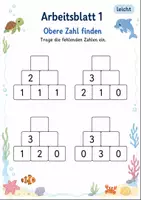 Vorschau - Arbeitsblätter - Zahlenmauern bis 5 | Mathematik Klasse 1 | 7 Arbeitsblätter als PDF - Seite 1