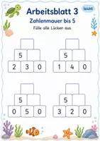 Vorschau - Arbeitsblätter - Zahlenmauern bis 5 | Mathematik Klasse 1 | 7 Arbeitsblätter als PDF - Seite 3