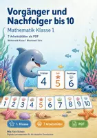 Vorschau - Arbeitsblätter - Vorgänger und Nachfolger bis 10 | Mathematik Klasse 1 | 7 Arbeitsblätter als PDF - Deckblatt