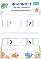 Vorschau - Arbeitsblätter - Vorgänger und Nachfolger bis 10 | Mathematik Klasse 1 | 7 Arbeitsblätter als PDF - Seite 1