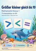 Vorschau - Arbeitsblätter - Größer kleiner gleich bis 10 | Mathematik Klasse 1 | 7 Arbeitsblätter als PDF - Deckblatt