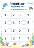Vorschau - Arbeitsblätter - Größer kleiner gleich bis 10 | Mathematik Klasse 1 | 7 Arbeitsblätter als PDF - Seite 1