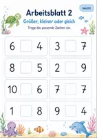 Vorschau - Arbeitsblätter - Größer kleiner gleich bis 10 | Mathematik Klasse 1 | 7 Arbeitsblätter als PDF - Seite 2