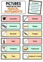 Vorschau - Spiele - Vocabulary sheets: Musikinstrumente / musical instruments - Englische Bildkarten (Vokabelzettel) - Seite 2