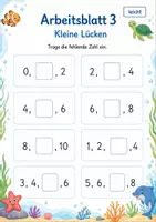 Vorschau - Arbeitsblätter - Fehlende Zahlen bis 10 | Mathematik Klasse 1 | 7 Arbeitsblätter als PDF - Seite 3