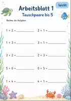 Vorschau - Arbeitsblätter - Tauschaufgaben bis 10 | Mathematik Klasse 1 | 7 Arbeitsblätter als PDF - Seite 1